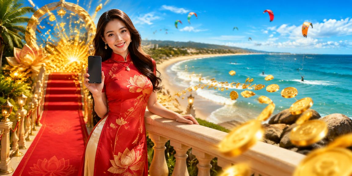 Người dùng Mũi Né trải nghiệm casino di động trên smartphone tại bãi biển