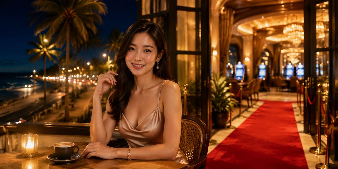 Người dùng Việt Nam xem khuyến mãi VIP trên điện thoại bên ly cà phê tại Phan Thiết