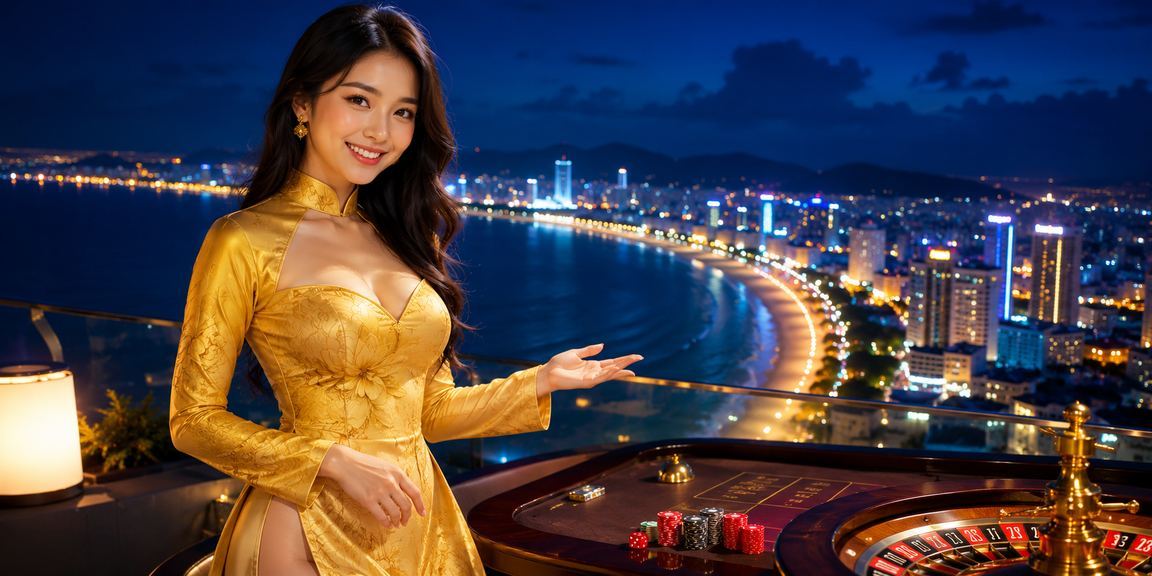 Người phụ nữ mặc áo dài tại Quy Nhơn sử dụng ứng dụng casino trên điện thoại