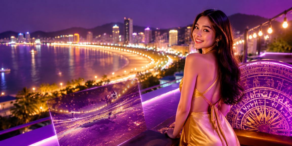 Khung cảnh cá cược thể thao ban đêm tại Quy Nhơn với ánh đèn neon